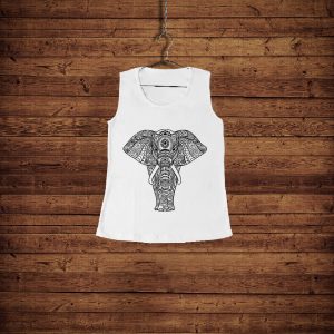 تاپ سفید دخترانه طرح فیل